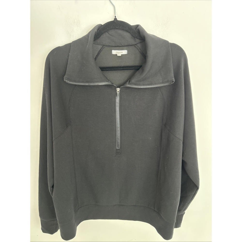 Maurices Women XL Long Sleeve Half Zip Up Black Pullover Lightweight Comfy Soft